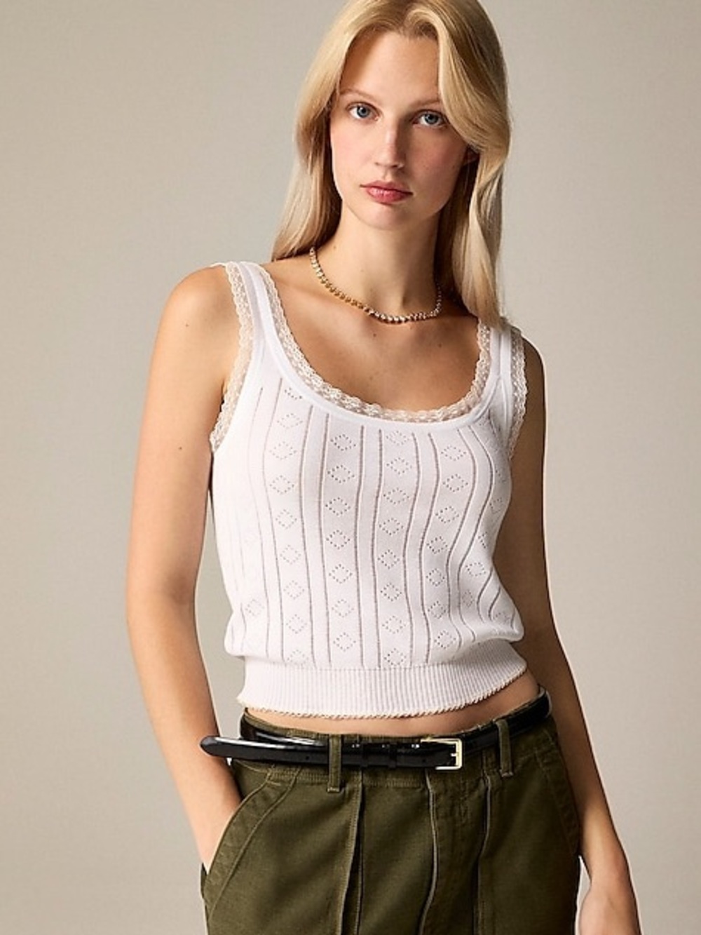J Crew Pointelle Sweater Tank